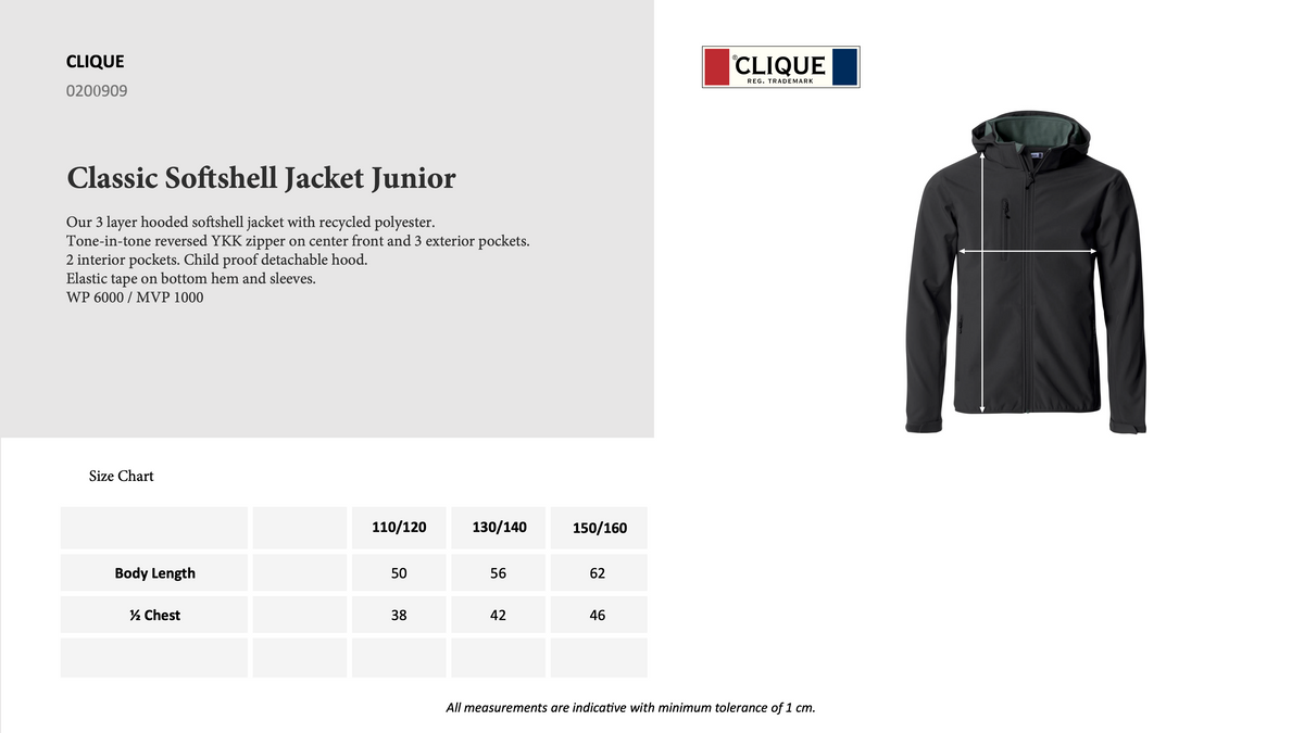 Classic Softshelljakke Junior - Blank