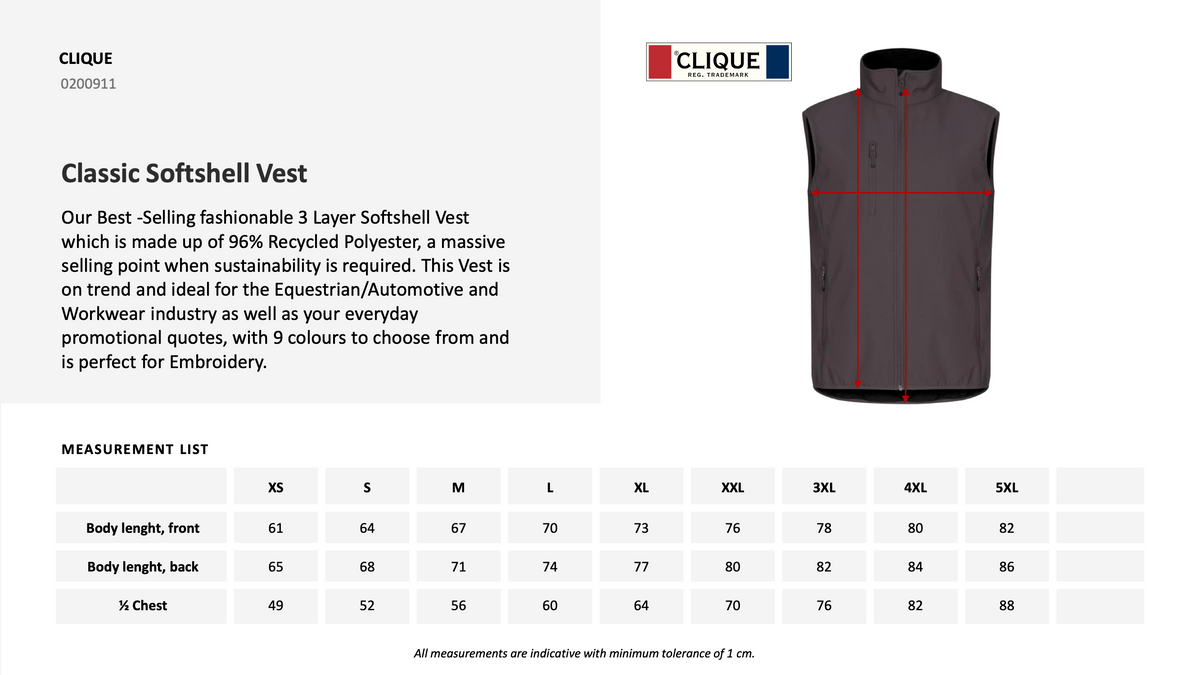 Classic Softshellvest Unisex - Blank