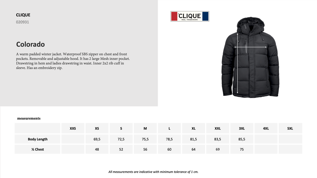 Colorado Vinterjakke Unisex - Blank