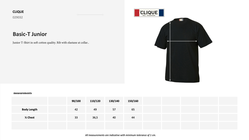 Classic T-skjorte Junior - Blank