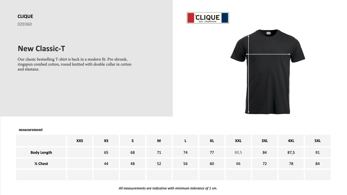 Classic T-skjorte Unisex - Blank